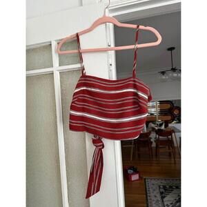 Chic Striped Crop Top by The Beginning - Red & White